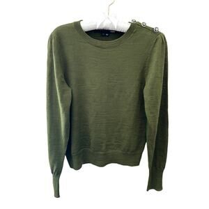 VERONICA BEARD Grayden Sweater Olive Green Crewneck Wool Knit | Small